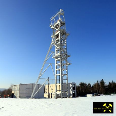 Zinnerz Grube am Sauberg, Ehrenfriedersdorf, Erzgebirge, Sachsen - 8. Februar 2023 (8) Hauptschacht.JPG